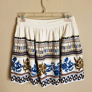 Zara boho style embellished mini skirt, size S